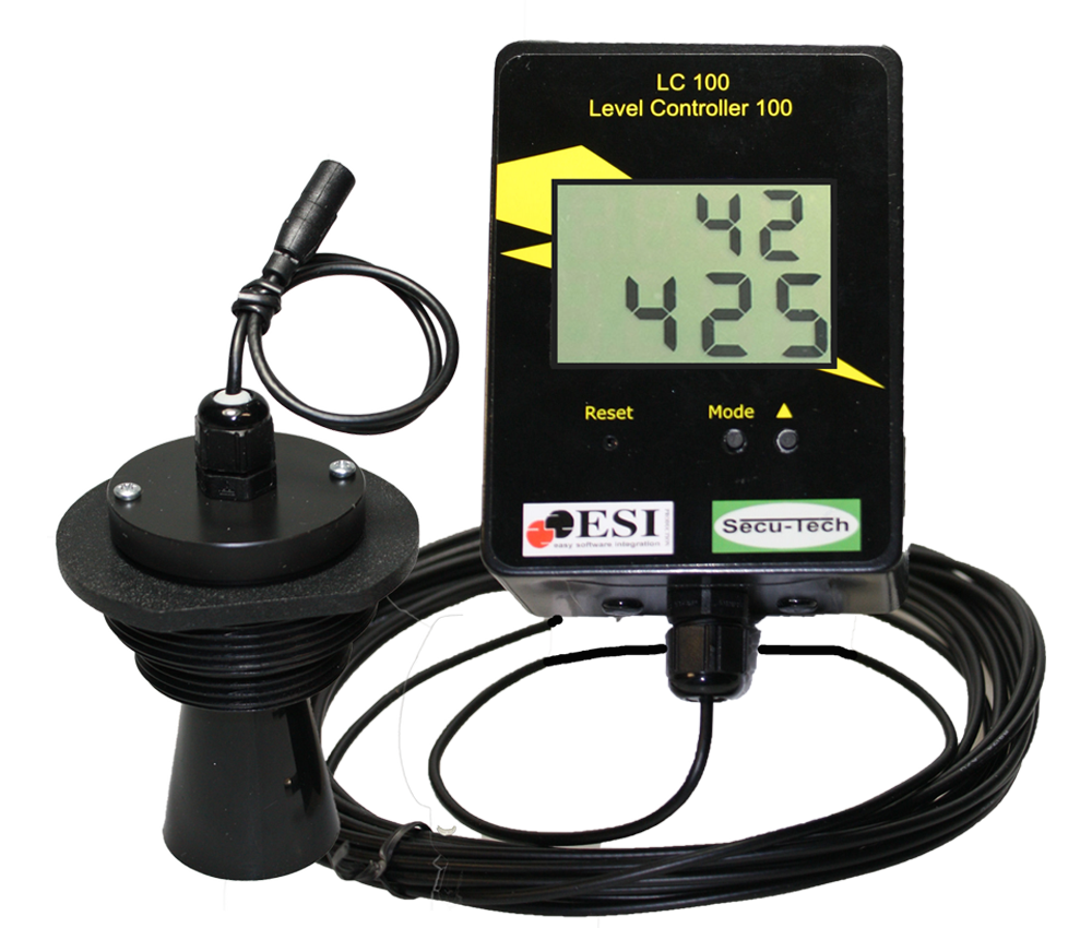 Ultraschall-Wassertank-Füllstandsanzeige mit LCD-DisplayWasserstand High  und Low Value Alarmfunktion